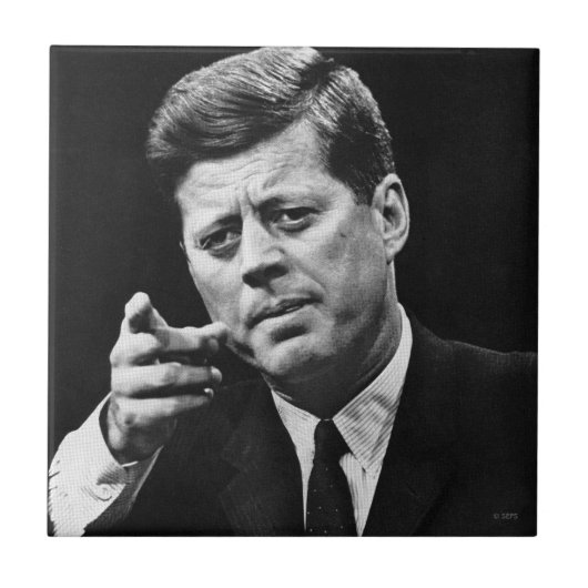 Foto van John F. Kennedy 3 Tegeltje (Voorkant)