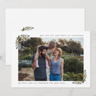 Foto van Joy and Peace Family Modern Kerstmis  Feestdagenkaart