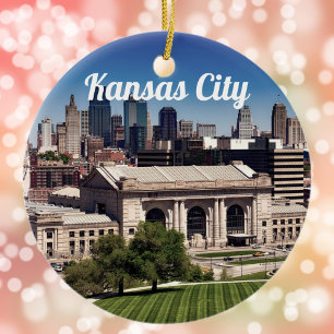 Foto van Kansas City Missouri in het centrum Keramisch Ornament