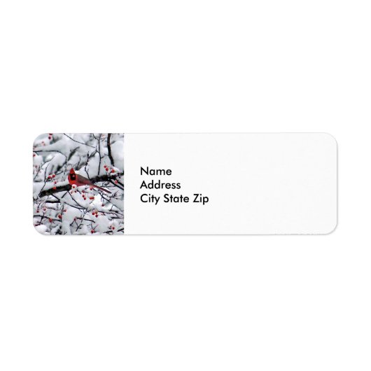 Foto van kardinale sneeuwboom etiket (Voorkant)