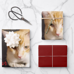 Foto van kat met tekst aanpassen inpakpapier vel