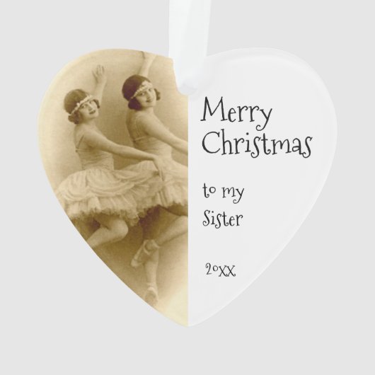  foto van kerstzuster Ballet Fun Ornament (achterkant)