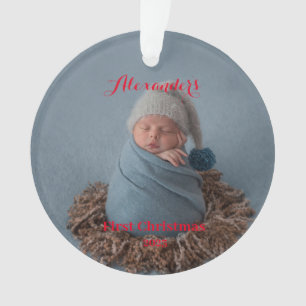 Foto van kind uploaden Eerste Kerstmis Ornament