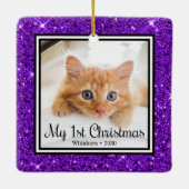 Foto van Kitten met 1 Kerstmis 2 Keramisch Ornament (Achterkant)