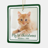Foto van Kitten met 1 Kerstmis 2 Keramisch Ornament (Links)