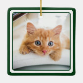 Foto van Kitten met 1 Kerstmis 2 Keramisch Ornament (Achterkant)