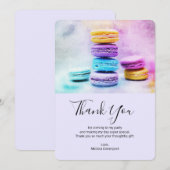Foto van kleurrijke Macarons Bedankkaart (Voorkant / Achterkant)