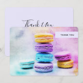 Foto van kleurrijke Macarons Bedankkaart (Voorkant / Achterkant)