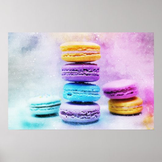 Foto van kleurrijke Macarons Poster (Voorkant)