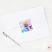 Foto van kleurrijke Macarons Vierkante Sticker (Envelop)
