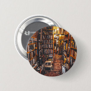 Foto van liefhebbers van gebruikte boekhandels ronde button 5,7 cm