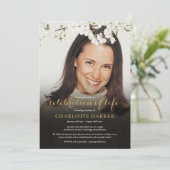 Foto van Life Floral White Blossom Kaart (Staand voorkant)
