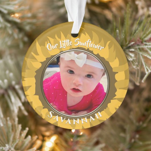 Foto van Little Sunflower Baby Ornament (Boom)