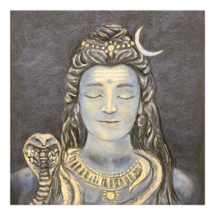 Foto van Lord Shiva Meditating Afdruk