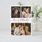 Foto van Love and Bedankt Burgundy Script Weduwen (Staand voorkant)