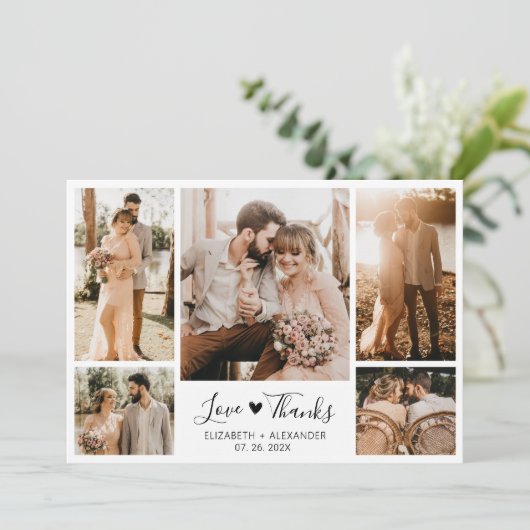Foto van Love and Bedankt Heart Wedding Collage (Staand voorkant)