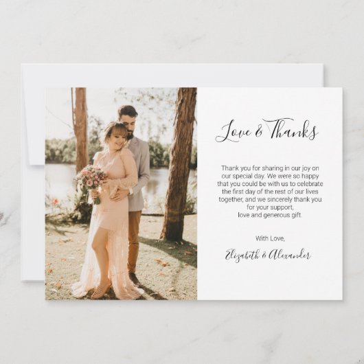 Foto van Love and Bedankt Heart Wedding Collage (Achterkant)