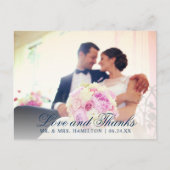 Foto van Love and Bedankt Navy Blue Wedding Briefkaart (Voorkant)