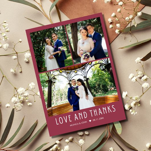 Foto van Love and Bedankt Red Modern Hartelijk dan