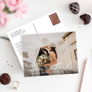 Foto van Love and Bedankt Script Weduwen Hartelijk Briefkaart