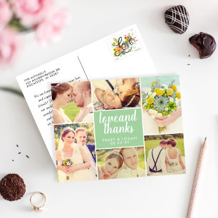 Foto van Love and Bedankt Spring Green Wedding Col Briefkaart