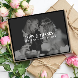 Foto van Love and Bedankt Wedding Overschrijding Briefkaart