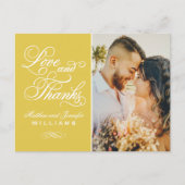 Foto van Love and Bedankt Yellow Weddenschap Harte Briefkaart (Voorkant)