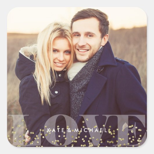 Foto van Love and Sparkles Vierkante Sticker (Voorkant)