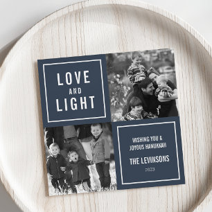 Foto van Love & Light Modern Hanukkah Feestdagenkaart