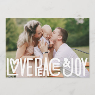 Foto van Love Peace and Joy kerstfeestay Bedankkaart