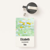 Foto van madeliefjes in een veld badge (Achterkant met intrekbare)