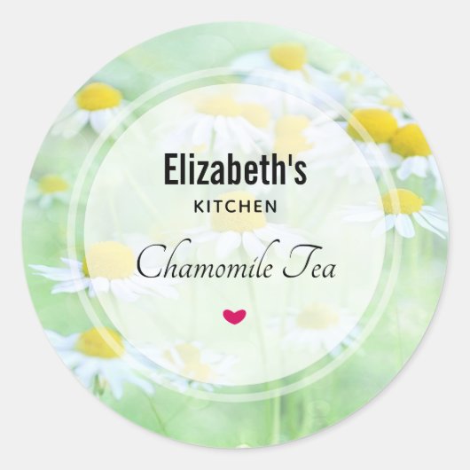 Foto van madeliefjes in een veldkeuken ronde sticker (Voorkant)