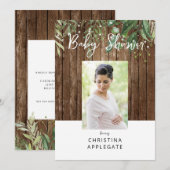 Foto van mam-to-be Baby shower Rustic Kaart (Voorkant / Achterkant)