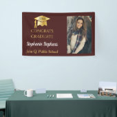 Foto van Maroon Gold Congrats Afstuderen naam | Sc Spandoek (Beurs)