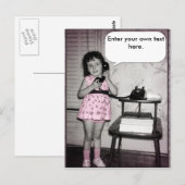 Foto van Meisje op de Aangepaste tekst van de Tel Briefkaart (Voorkant / Achterkant)