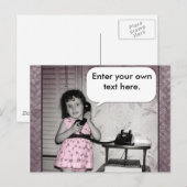 Foto van Meisje op de Aangepaste tekst van de Tel Briefkaart (Voorkant / Achterkant)