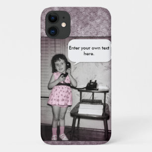 Foto van Meisje op de Aangepaste tekst van de Tel iPhone 11 Hoesje