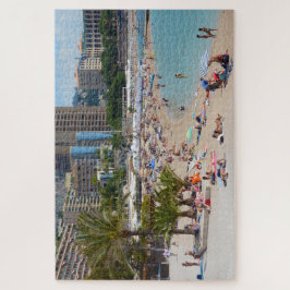 Foto van mensen op het strand in Monte Carlo Legpuzzel