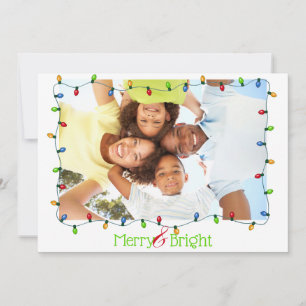 Foto van Merry and Bright Modern kerstlampje Feestdagenkaart