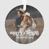 Foto van Merry and Bright Modern met kerstparen Ornament (achterkant)