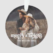 Foto van Merry and Bright Modern met kerstparen Ornament (voorkant)