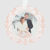 Foto van Merry and Married Blush Damask Wedding Ornament (voorkant)
