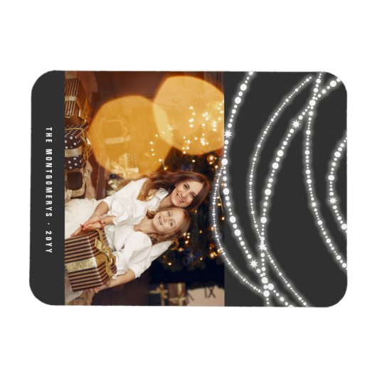 Foto van Merry & Bright Kerstmis met mousserende l Magneet (Horizontaal)