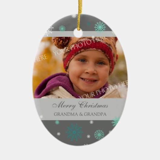 Foto van Merry kerst Grootouders Ornament Gray (Voorkant)