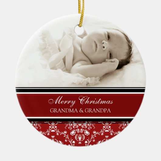Foto van Merry kerst Grootouders Ornament Red (Voorkant)