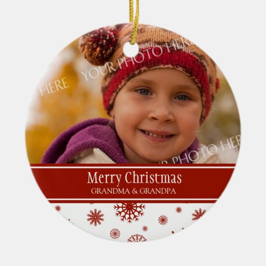 Foto van Merry kerst Grootouders Ornament Red (Voorkant)
