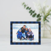 Foto van Merry KerstBlue Plays Briefkaart (Staand voorkant)