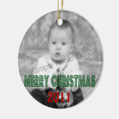 Foto van Merry Kerstdated Keramisch Ornament (Links)