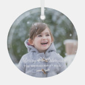 Foto van Merry Kerstfeestay Glas Ornament (Voorkant)