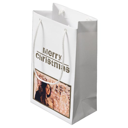 Foto van Merry Kerstfeestay Klein Cadeauzakje (Achterkant Gekanteld)